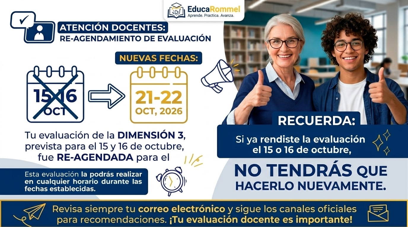 INEVAL anuncia nuevas fechas para la evaluación de la Dimensión 3: será el 21 y 22 de octubre de 2026